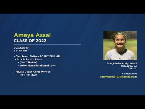 Video of Amaya Assal Skills Video as of 3/15/2021