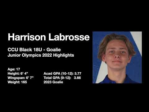 Video of Harrison Labrosse 2022 CCU 18U JO Goalie Highlights