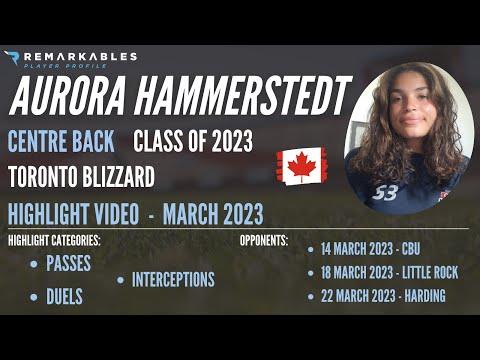 Video of Aurora Hammerstedt - CO2023 - Centre Back - March 2023 Soccer Highlights