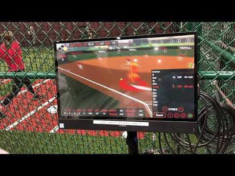 Video of Grace increasing ball exit speed to 69 in Hit Trax