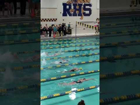 Video of Ellie Belke 50 Free (black cap/2nd place)