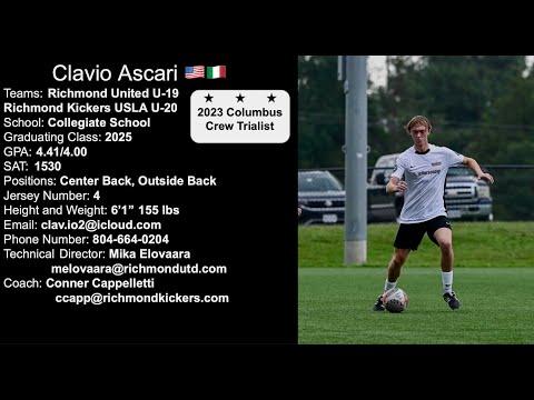 Video of Clavio Ascari '25 every touch in 90 min. performace vs Charlotte Independence Academy