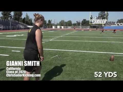 Video of Gianni Smith @ Chris Sailer Top 12 field goals, kickoffs, punts