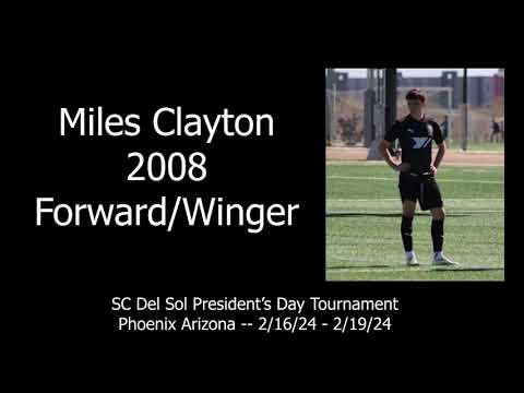 Video of Miles Clayton 2024 SC Del Sol Presidents Day Tournament Highlights