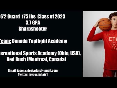 Video of 6'2 Guard 175 lbs Class of 2023 3.7 GPA Sharpshooter Team: Canada Topflight Academy