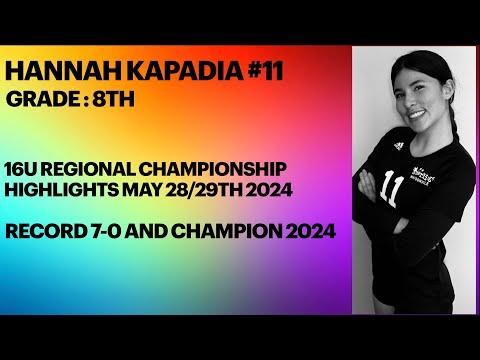 Video of Hannah Kapadia Regional Championship Highlights May18/19 , 2024