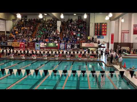 Video of Chase Aruskevicius, 200 Medley Relay(50 BK), Ohio State Meet Prelims D1