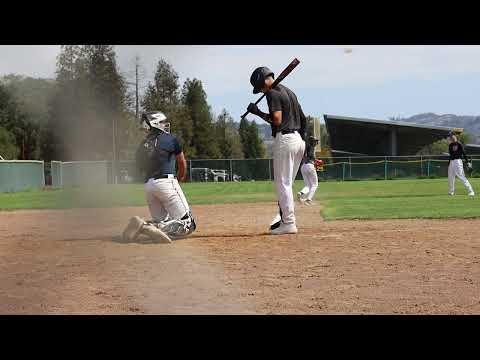 Video of 2 run RBI single through first and second base hole. 