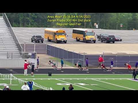 Video of 15/16-5A Area Meet Finals 4/14/2021 300 mH 2nd Place. Jairen Pradia Longview Lobos