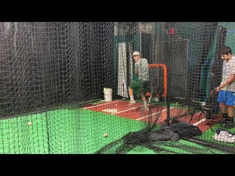 Video of live hitting off pitching machine and soft toss