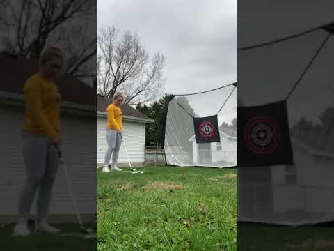 Video of AVA MICHEAU GOLF TARGET PRACTICE || 8 IRON