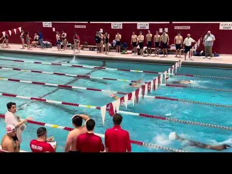 Video of 100 back, close race, 1st place