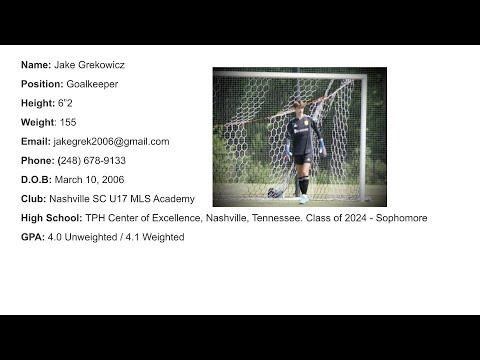 Video of Jake's Grekowicz - 2024 Goalkeeper - Nashville SC U17 MLS Academy #22