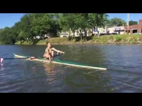 Video of First Day Rowing in a Single- Summer 2016