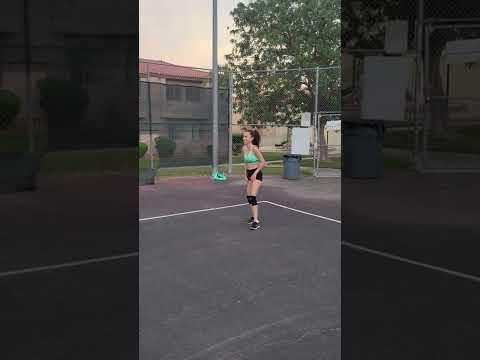 Video of Warming up at home. Volleyball practice 