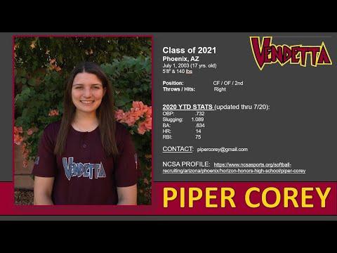 Video of Piper Corey 2021 CF, 2nd, Vendetta 16u Corey