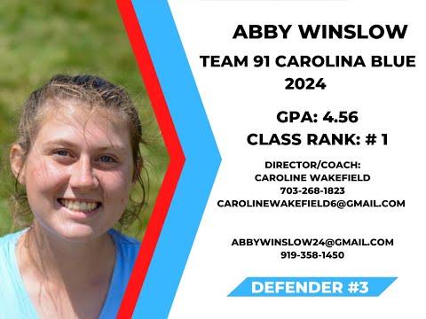 Video of Abby Winslow 2024  NC Defender Summer Highlights (2022)