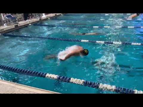 Video of 10/8/23 100 fly scy Johnathan Albaugh with a time of 54.57