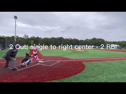 Video of Francis Olivieri (Gettysburg Commit) 2/4; 4 RBI; 2B in 5-3 Win