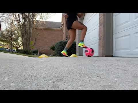 Video of ball control and finishing practice 