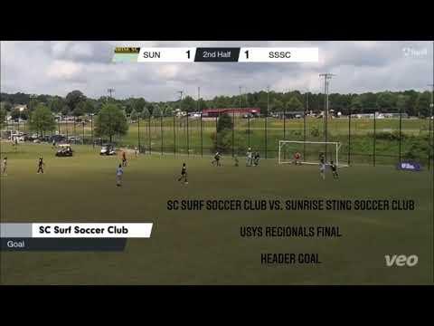 Video of USYS Southern Regionals—Finals—Game winning Header