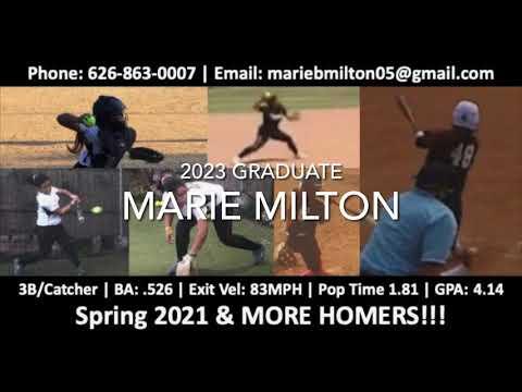 Video of Marie Milton/2023 Grad (Spring 2021/More Homers)