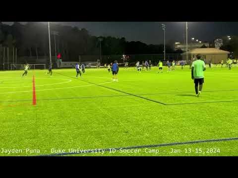 Video of Jayden Puna - Duke University Soccer ID Camp Jan 2024