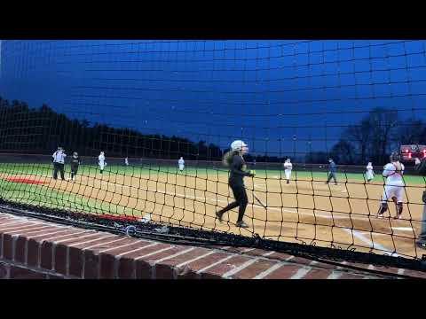 Video of BCHS vs South Point 2/29/24; Ella Pursley #6 batting, 2 Run HR