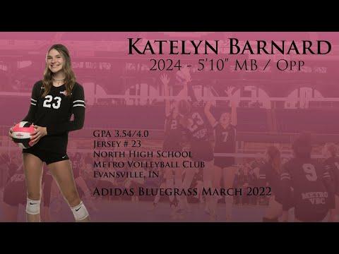 Video of Katelyn Barnard #23 - 2024 - 5'10" Middle/Outside March '22 Bluegrass