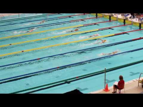 Video of Savanna Mouat in lane 6 wins 200 LCM timed trial in 2:08.24 at Canadian Swimming Championships 