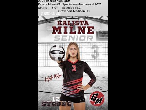 Video of Kalista Milne '22 OH/RS. 2021-22 School Season