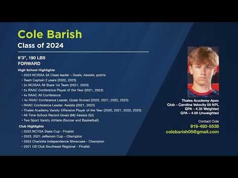 Video of Cole Barish, Forward, Class of 2024