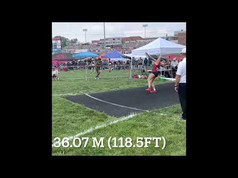 Video of Sophomore Mary Moore @ MSHSAA Class 2 State Girls Javelin finals 