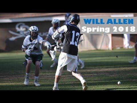 Video of Will Allen Spring 2018 Lacrosse HIGHLIGHT REEL