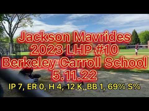 Video of Jackson Mavrides (2023 LHP) pitching highlights Vs Staten Island Academy, 5/11/22