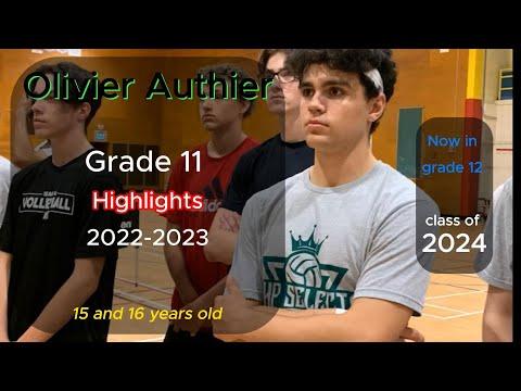 Video of Olivier Authier 2022-2023 Team NB, Club and High School (grade 11) volleyball highlight reel