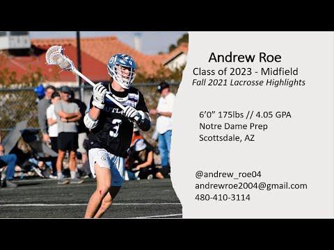 Video of Andrew Roe (2023) Fall 2021 Lacrosse Highlights