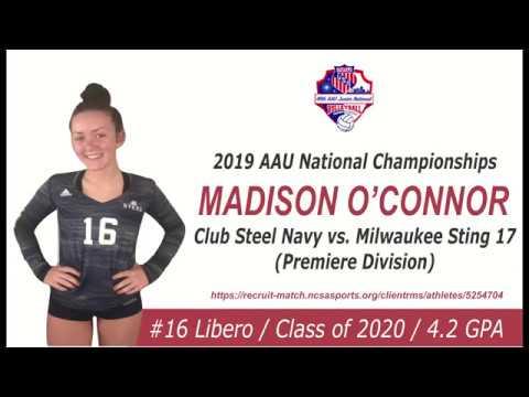 Video of AAU Natl's 2019 Highlights - Madison O'Connor, 2020 Libero - Club Steel vs MI Sting