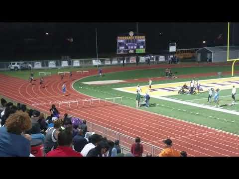 Video of 04/24/19 - Ezequiel lane 2 (long dreads) 300m hurdles @ Regional meet to qualify for State 4th place missed 3rd place by .15 sec PRed 41.30