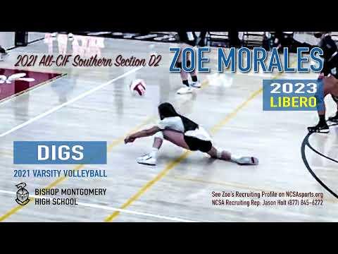 Video of Zoe Morales (2023 Libero) DIGS - H.S. 2021 Season