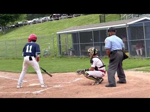 Video of line drive to center-field on first pitch 