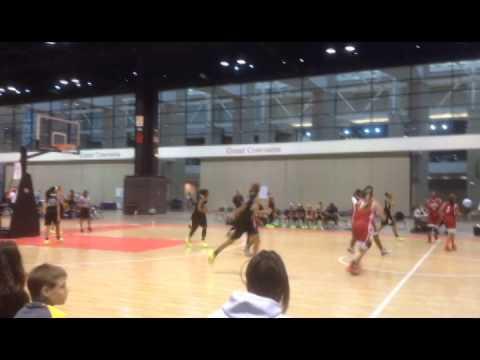 Video of Sabrina Friscia #32 Red Uniform AAU IEXCEL Lime Green Headband/ Chicago Nike Nat'l Tournament July 2014