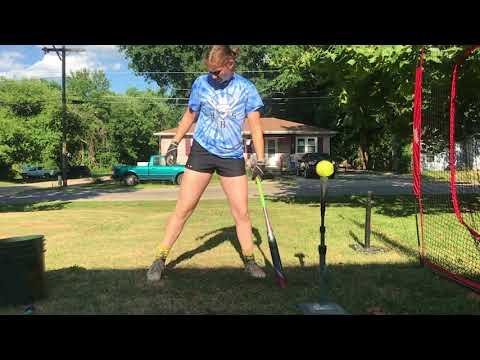 Video of Hitting off a tee slowed down.