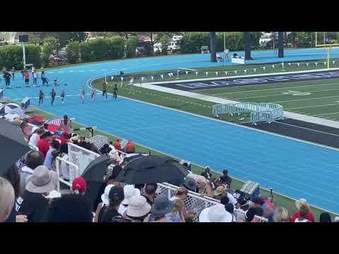 Video of IHSA State Class 3A Finals 100m 7th place (12.39- all light blue uniform) 