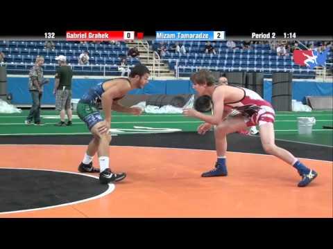 Video of Fargo 2012 Gabriel Grahek from Wisconsin vs Mizam Tamaradze from Massachusetts at 132 lbs. 