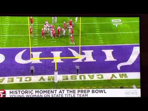 Video of First female to score an extra point in the PREP BOWL - Breanna Bernardson