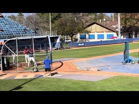 Video of Batting practice and game swings at UCR camp