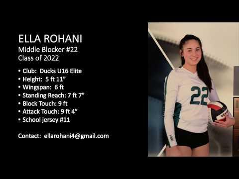 Video of Ella Rohani Highlights - Middle Blocker (Class of 2022)