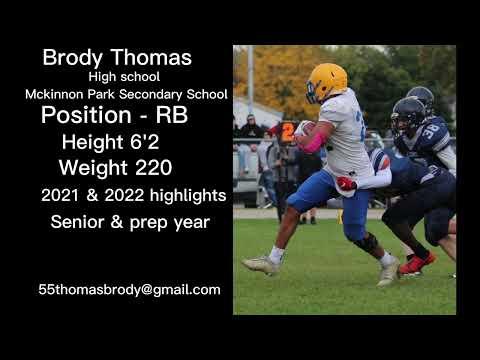 Video of Brody Thomas football highlights 2021-2022