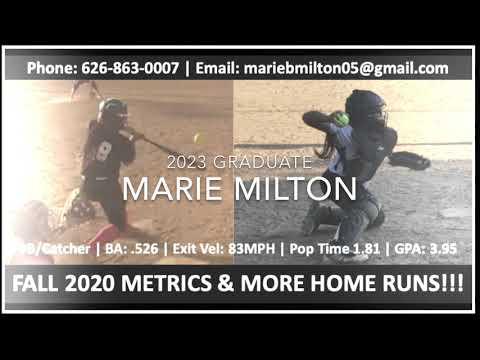 Video of Marie Milton/2023 Grad (Fall 2020 Home Runs & Metrics)